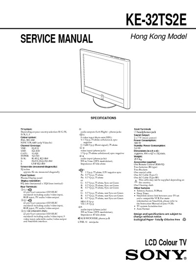 Sony LCD Service Manual KE-32TS2E