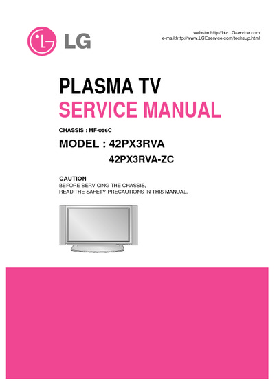 LG Plasma TV 42PX3RVA ZC, chassis MF-056C