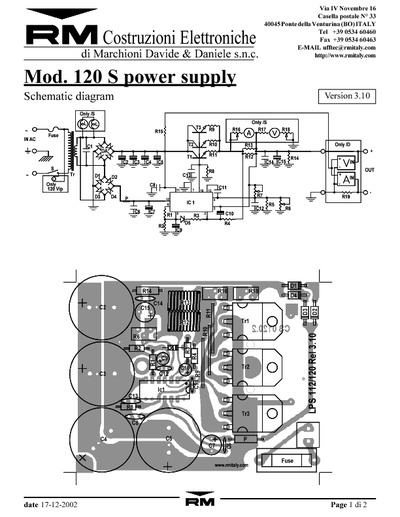 Power Supply LPS-120S, 5-15V 14A, Max Load 20A