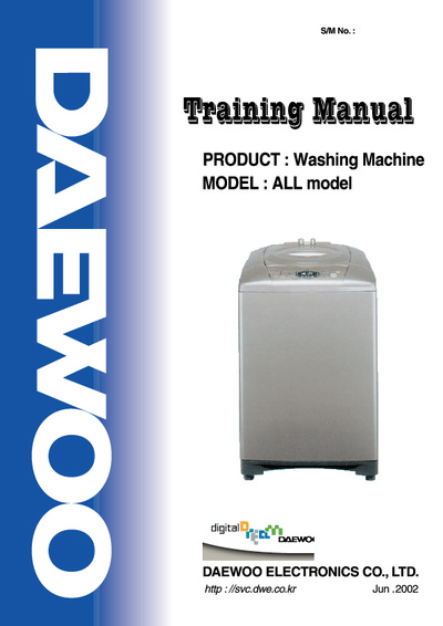 DAEWOO Training Manual Washing Machines