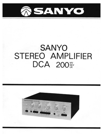 Sanyo DCA-200 Repair Diagram