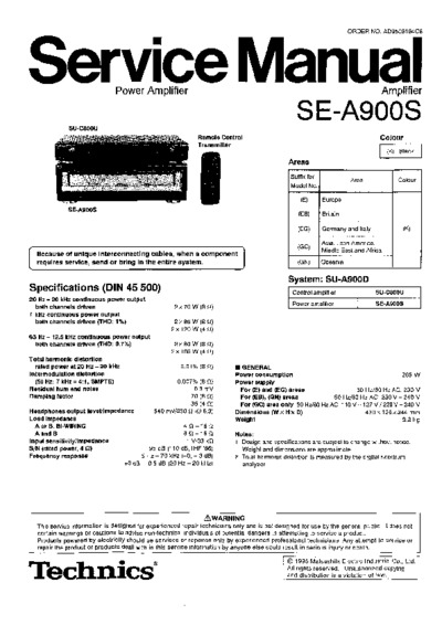 TECHNICS AD9506164C8 SE-A900S