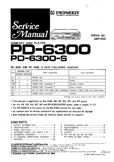 PIONEER PD-6300S