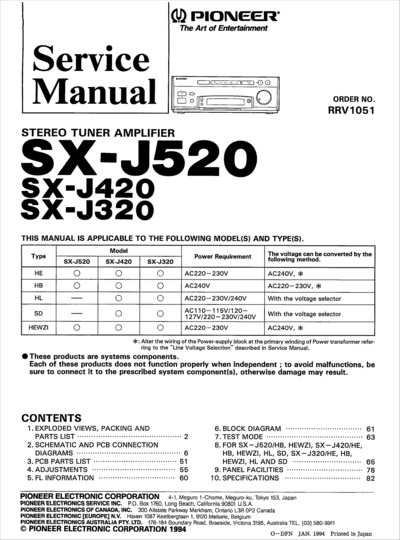 PIONEER SX-J320