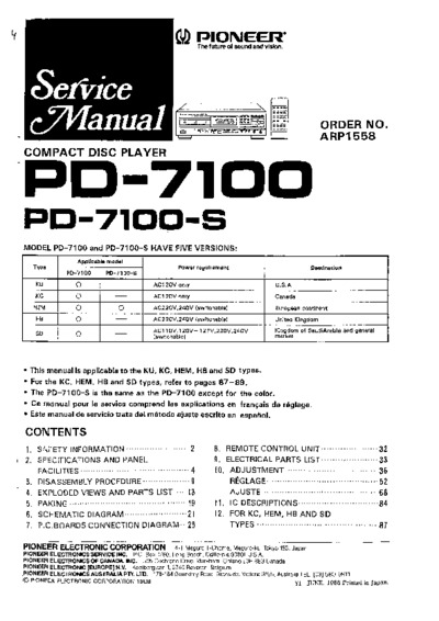 PIONEER PD-7100S