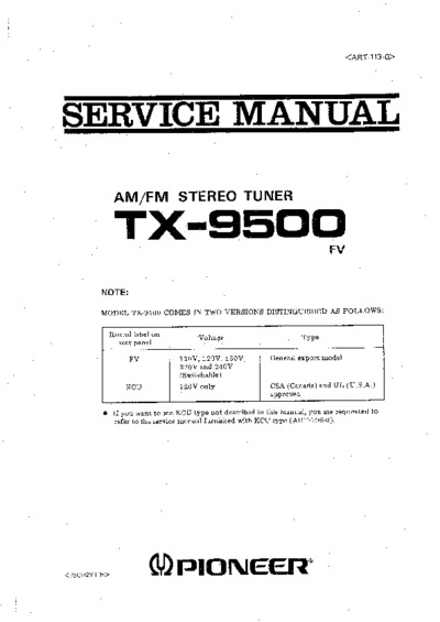 PIONEER TX-9500
