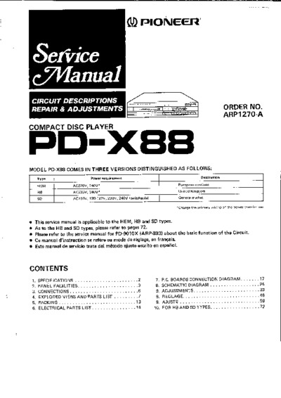 PIONEER PD-X88