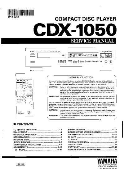 YAMAHA CDX-1050