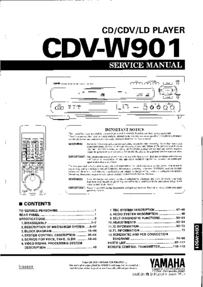 YAMAHA CDV-W901