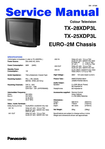 Panasonic TX28MD3P, Chassis EURO2M