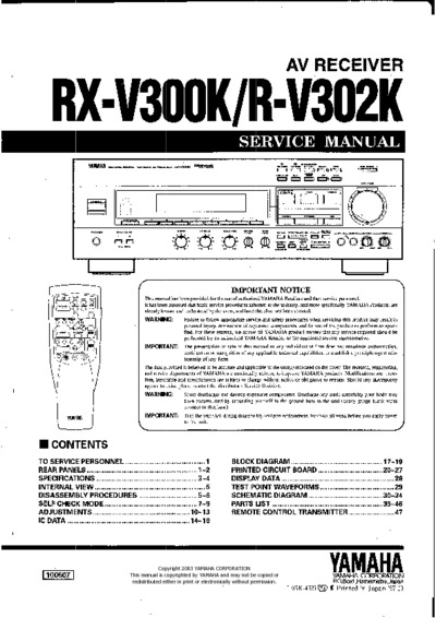 YAMAHA RX-V302-K