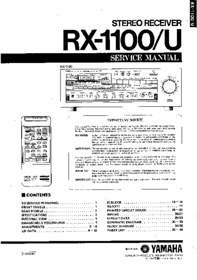 YAMAHA RX-1100
