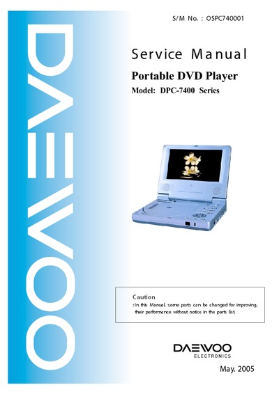 DAEWOO DPC-7400 DVD Portable Player