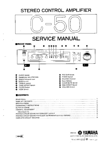 YAMAHA C-50, Service Manual, Repair Schematics
