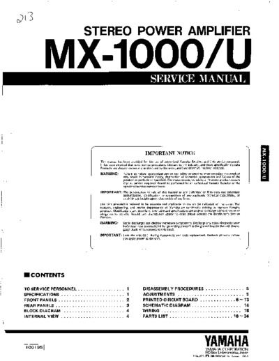 YAMAHA MX-1000-U