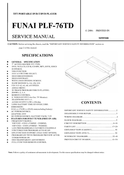 dvd portable FUNAI PLF-76TD