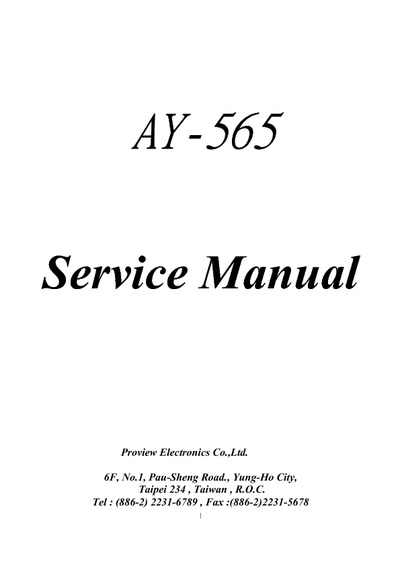 Proview AY565 LCD Service Manual