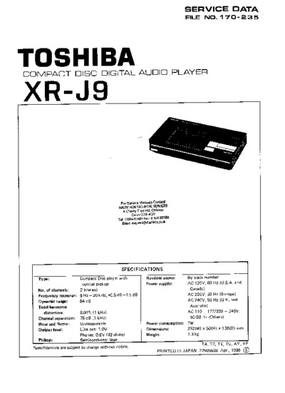 TOSHIBA XR-J9