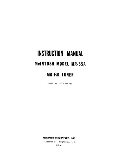 McIntosh MR-55A Instruction