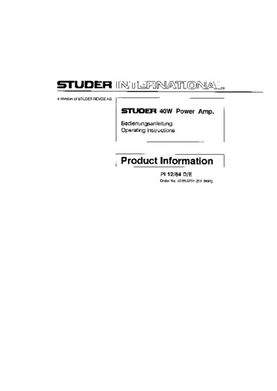Studer 40W-Power-Amp Schematic