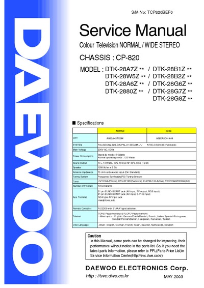 DAEWOO Chassis CP-820