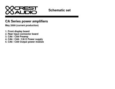 Crest Audio CA-2 Schematic