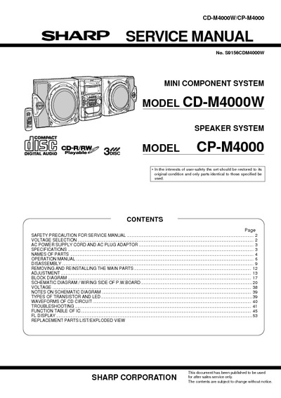 Sharp CD-M4000W, CP-M4000