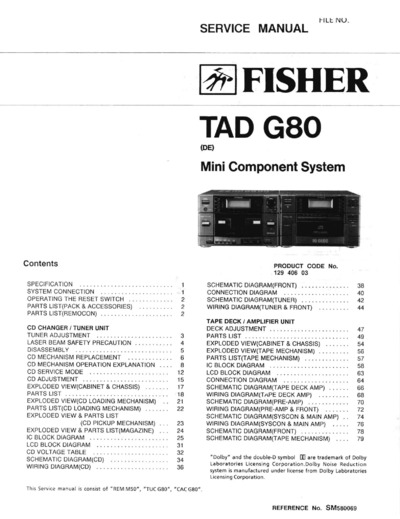 Fisher TADG-80 Schematic
