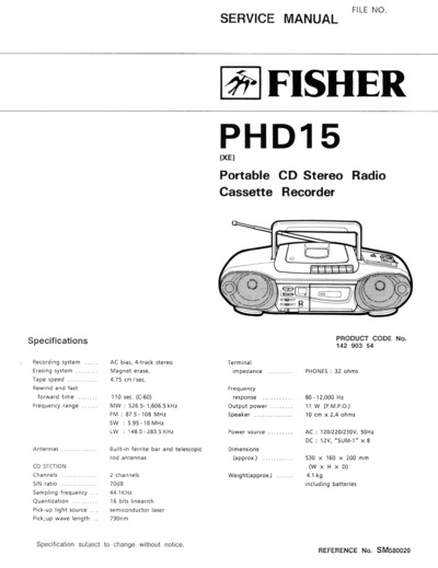 Fisher PHD-15 Schematic
