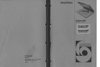 BANG OLUFSEN Beogram RX-2 Service Manual