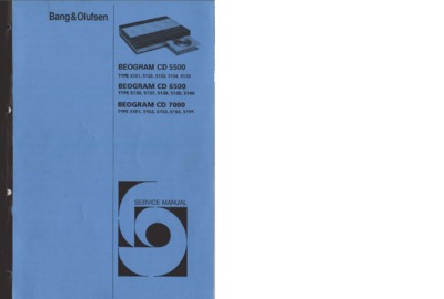 BANG OLUFSEN Beogram CD-7000 Service Manual