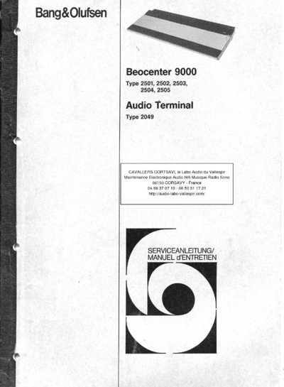 BANG OLUFSEN Beocenter 9000 Service Manual