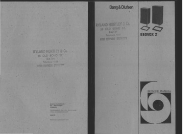 BANG OLUFSEN Beovox S-75 Service Manual
