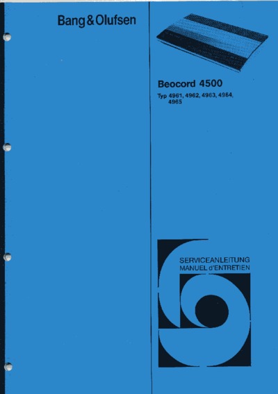 BANG OLUFSEN Beocord 4500 Service Manual