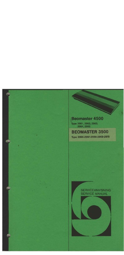 BANG OLUFSEN Beomaster 4500 Service Manual