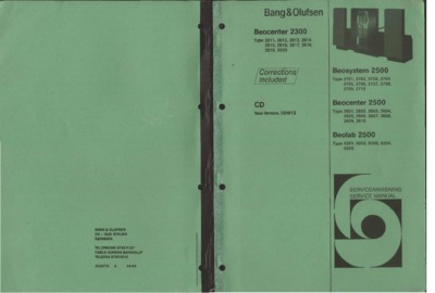 BANG OLUFSEN Beocenter 2300 Service Manual