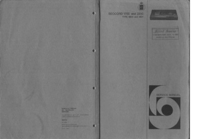 BANG OLUFSEN Beocord 2200 C Service Manual