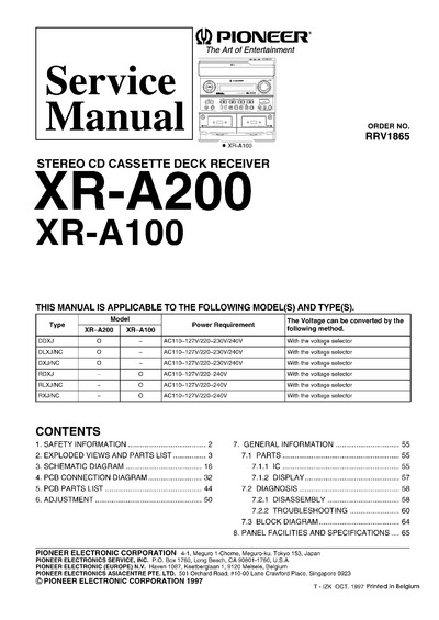 Pioneer XR-A200, XR-A100
