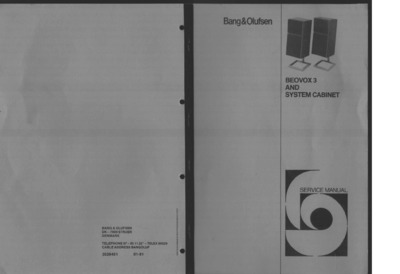 BANG OLUFSEN Beovox S-120 Service Manual