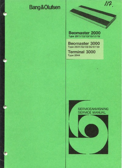 BANG OLUFSEN Beomaster 3000 Service Manual