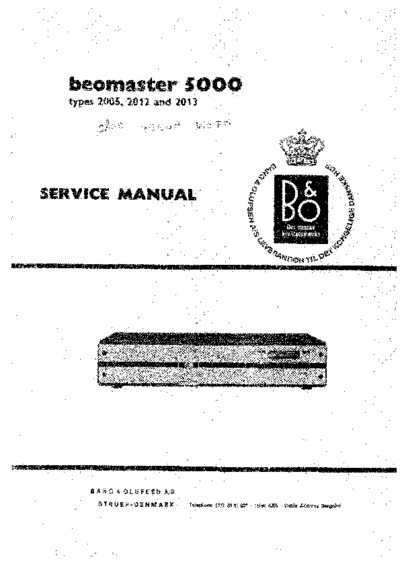 BANG OLUFSEN Beomaster 5000 Service Manual-2