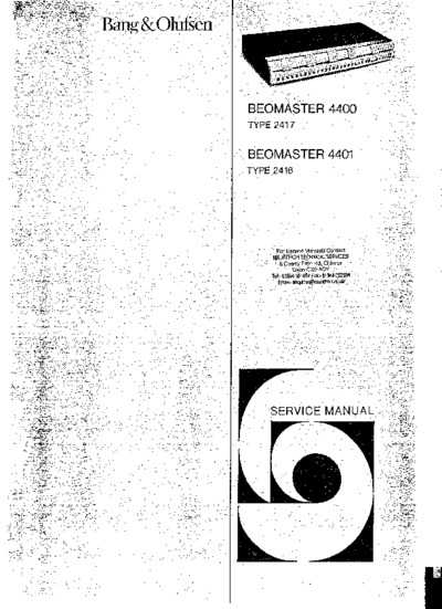 BANG OLUFSEN Beomaster 4401 Service Manual