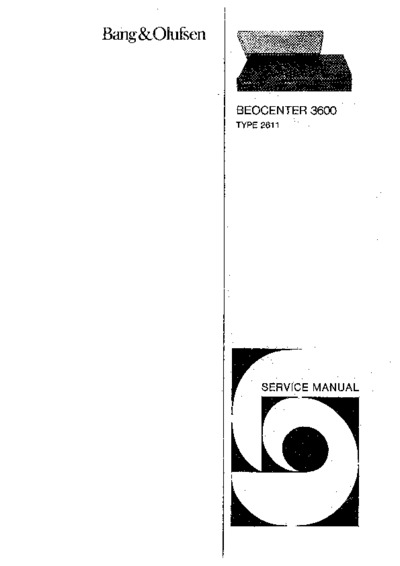 BANG OLUFSEN Beocenter 3600 Service Manual