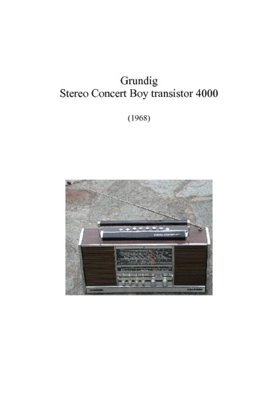 Grundig Concert-Boy-4000 Schematic