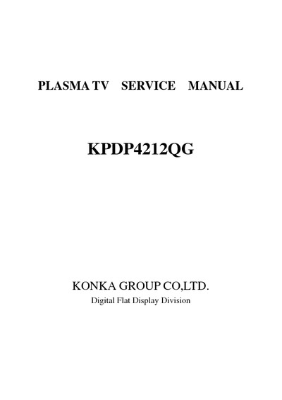 KONKA PLASMA TV SERVICE MANUAL KPDP4212QG