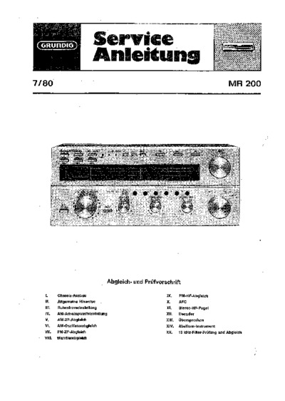Grundig MR-200 Schematic