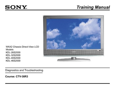 Sony LCD Training Manual WAX2 Chassis direct View LCD