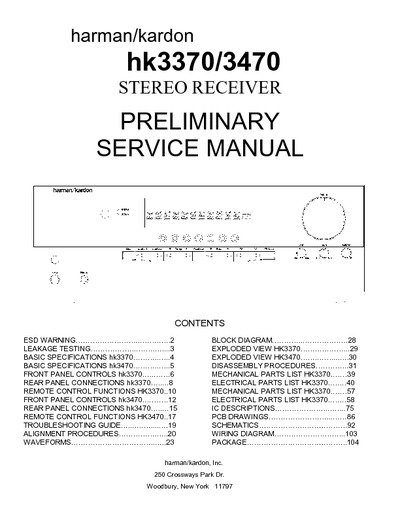 Harman Kardon HK-3370 Service Manual