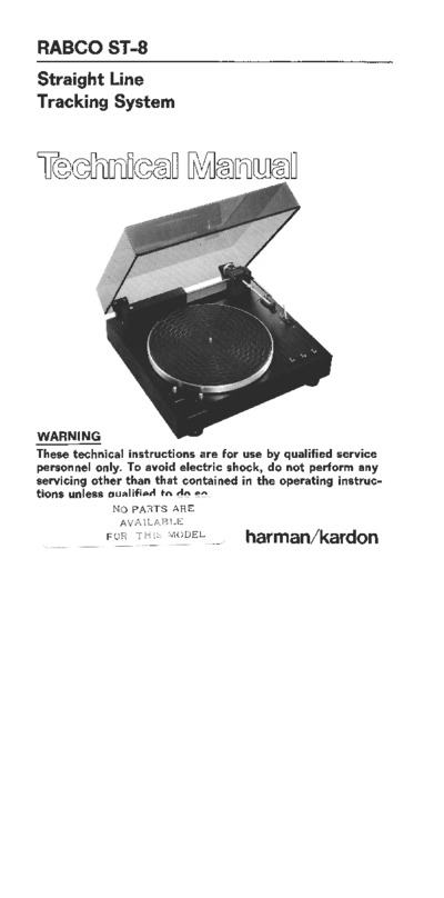 Harman Kardon ST-8 Service Manual