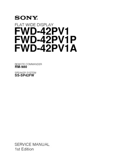 Sony FWD-42PV1 P/A